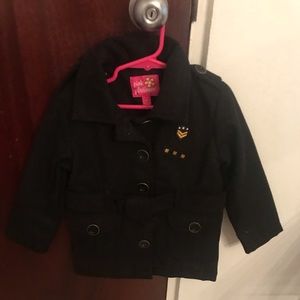 Black girls belted coat